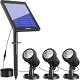 NFESOLAR ソーラースポットライト ガーデンライト 3灯セット IP68防水 屋外対応 15時間点灯 3.5W大容量ソーラーパネル 270度調整可能 庭園・フェンス用 ウォームホワイト3000K 12ヶ月保証