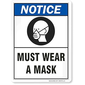Blechschild Warnung: Maskenpflicht Metallschild Wandschild Türschild Tin Sign Lustigem Nostalgic Für Parkplatz Club Cafe 20X30CM