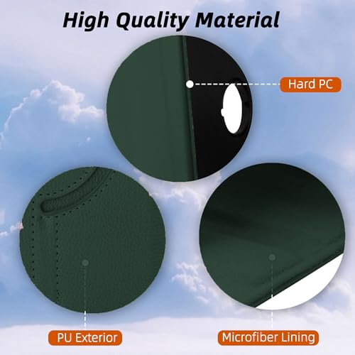 Image of TGK Rotating Cover for Samsung Galaxy Tab S9 FE 10.9 inch Tablet 360 Degree Rotating Leather Flip Case (Dark Green)