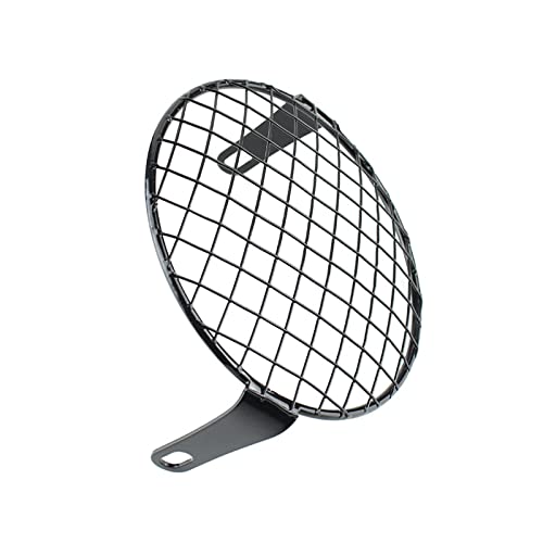 Moto 16 Cm Rétro Vintage Rond Phare Lampe Grill Cache de Protection Métal Noir
