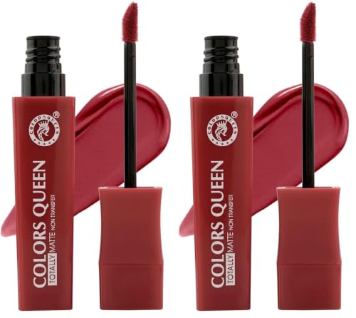 Image of Colors Queen Totally Matte Liquid Lipstick | Intense Color Payoff, Lightweight & Comfortable, One Swipe Application | Long Lasting, Non Transfer Liquid Lipstick for Women (20 - Pool Party, 7.5g)