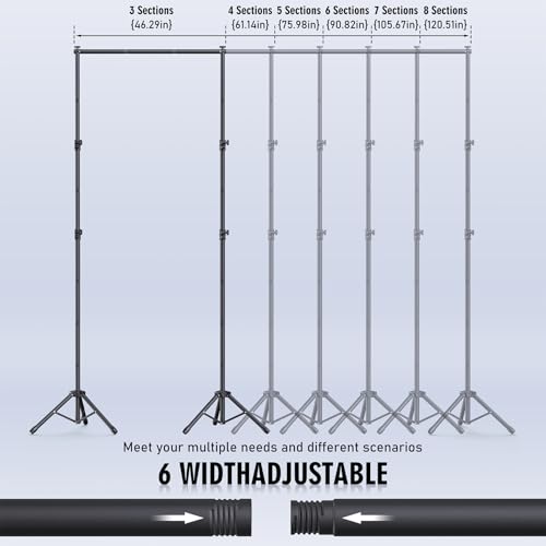Soporte de fondo ajustable 10x10ft con 6 anchos miniatura 3