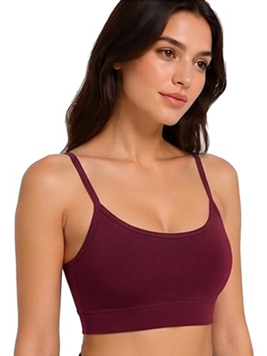 Image of Women Cotton Sports Bra with Removable Pads | Adjustable Straps | Non-Wired Padded Everyday Bra | Comfortable Yoga, Gym, Bra (Size 28 to 34)