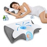 Tarleys - Almohada Cervical Nuca - Almohada Cervicales y Cuello - Almohada Viscoelastica Antironquido Ergonómica con Espuma de Memoria para Dormir de Lado - Alivia Dolor de Cuello y Espalda.