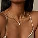 ORAZIO Gold Necklace for Women, Dainty 14K Gold Plated Stackable Chain Choker Necklaces for Women, Trendy Trendy Layering Chain Pendant Jewelry Set Gifts