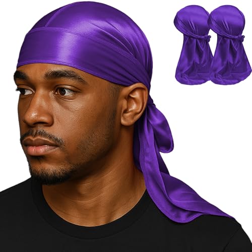 Image of Premium Durag Pack for Men, Silky Doo Rag Cap for 360 540 720 Waves