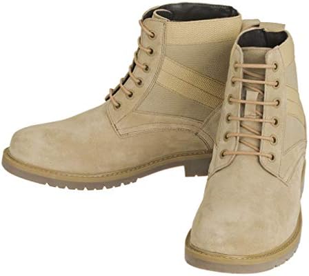 CALTO Men's Invisible Height Increasing Elevator Shoes - Desert Sand Suede Lace-up High-top Military Boots - 3.2 Inches Taller - S9012 - Size 10 D(M) US | Image 3