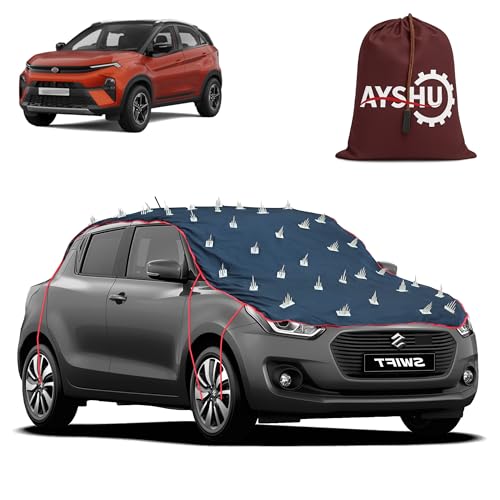 Image of AYSHU Water-Resistant Spike Car Cover for Tata Nexon - Protects from Dogs, Monkeys, Dust, Sunlight & UV - Full Roof Universal Fit
