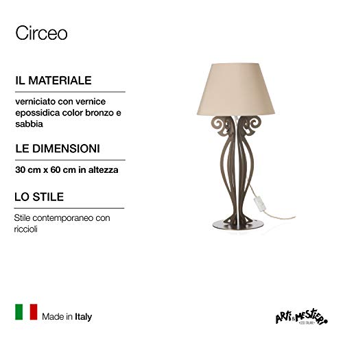 Arti & Mestieri Circeo - Lampada da Tavolo Piccola...