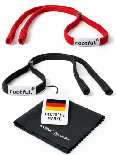 rootful.® correa para gafas deportivas | cordones de alto rendimiento para gafas deportivas y gafas de sol | máxima protección durante las actividades | paño de limpieza incluido | 2 piezas