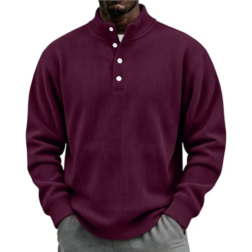 Long Sleeve Henley Shirts for Men Classic Big and Tall Baggy Shirts Sports - image 1