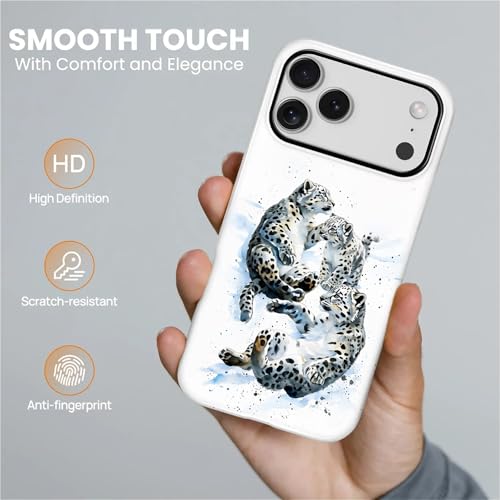 Coque iPhone 17 Pro Max MagSafe haut de gamme léopard des neiges - 3
