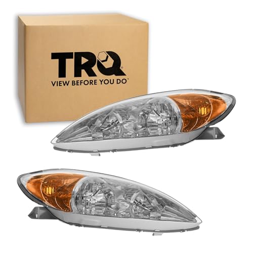 Image of TRQ Headlight Assembly Set TO2502137 TO2503137 Compatible with 2002-2004 Toyota Camry