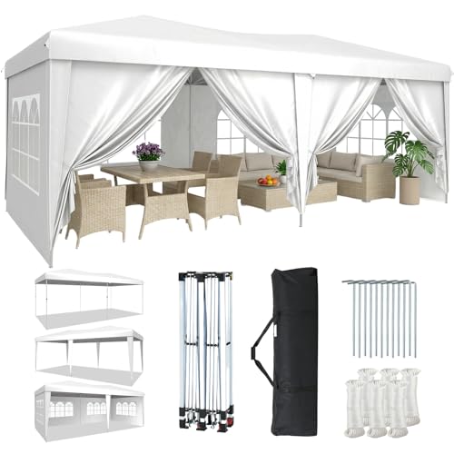 Aoxun 10x20 Pop Up Canopy Tent with 6 Removable Sidewalls...
