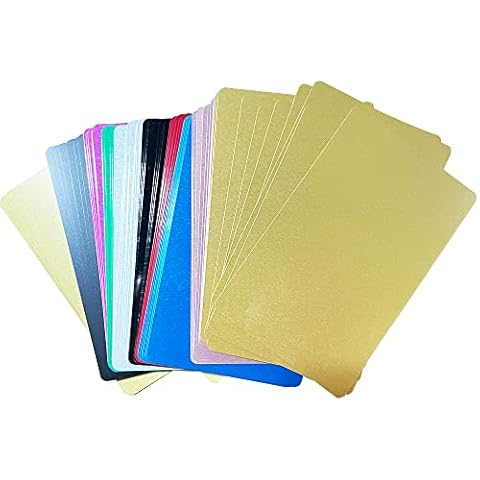 RXBC2011 100 Blank Metal Business Cards Laser Engraving Aluminum Multicolor Cover