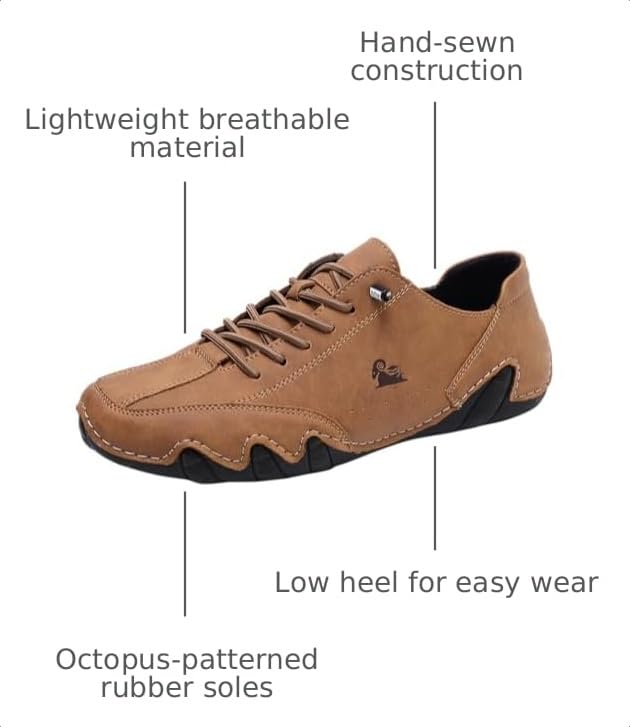 Image of Driving Shoes for Men Casual Slip Ons Mens Fashion Shoes Comfort Handmade Chukka Dress Casual Shoes