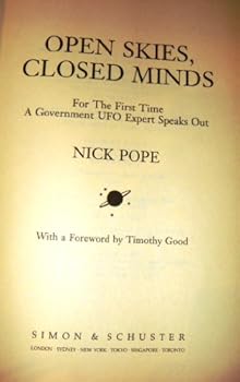 Hardcover Open Skies, Closed Minds: Official Reactions to the UFO Phenomenon Book