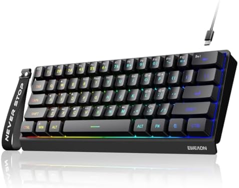 SEUNKWANG F61 60% Gaming Keyboard Wired, RGB Backlit Membrane Key...