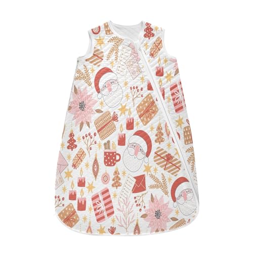 Kigai Merry Christmas Baby Sleep Sack Wearable Blanket Sleeping Bag 2-Way Zipper Soft Swaddle Transition Sack