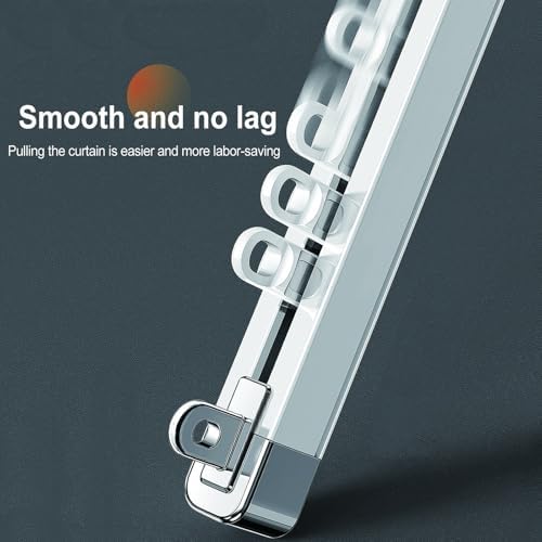 Adjustable Aluminum Ceiling Track System, Heavy-Duty Dual Row Curtain Rails for Living Room & Bedroom, Fits Parallel Bay Windows (2.65m-3.9m/8.7ft-12.8ft)