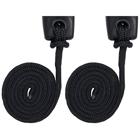 Rainier Supply Co 2-Pack Fender Line - 6' x 3/8" Boat Fender Lines - Premium Double Braided Nylon with 5" Fender Loop - Boat Accessories - Black Cover
