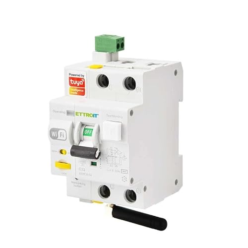 Ettroit Interruttore Magnetotermico Differenziale Smart Wifi 1P+N 32A 230V/400V Riarmo Automatico App Tuya Occupa 3 Moduli Din