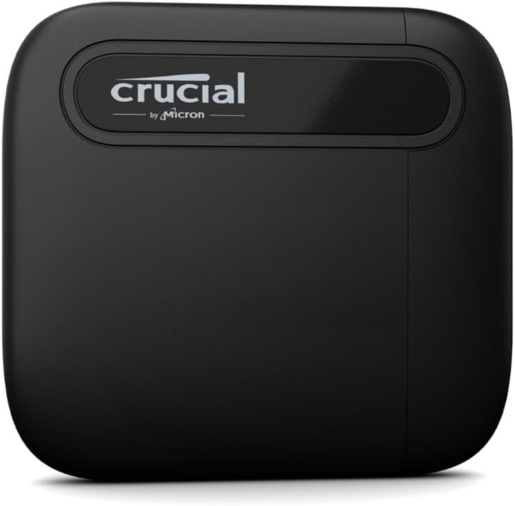 Crucial X6 2TB Portable SSD – Up to 800MB/s, USB 3.2 – External Solid State Drive for PC, Mac, PS5, Xbox – CT2000X6SSD9, Black