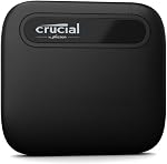 Crucial X6 2TB Portable SSD - Up to 800MB/s - PC and Mac - USB 3.2 USB-C External Solid State Drive - CT2000X6SSD9, Black