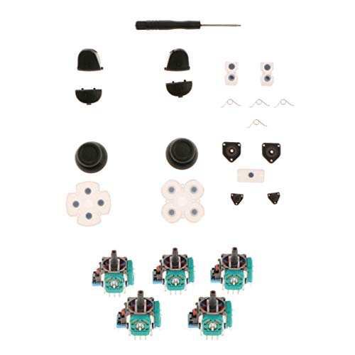 Comparativas de Cockpit ps4 los mejores 5. 37 kesoto Conjunto De Botones De Gatillo Reemplazo De Resortes De Pulgares para Sony PS4 Controlador Dualshock 4 con 5 Unids 3D Rocker Joystick Stick Sensor Mód