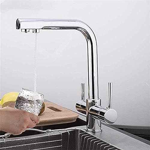 Robinet de cuisine haute qualité avec double sortie d'eau et pose facile