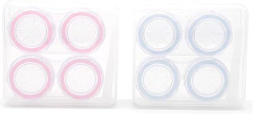 Paquete de 4 fundas para lentes de contacto, organizador transparente a granel de gran tamaño para viajes y kit de cuidado de la visión del hogar