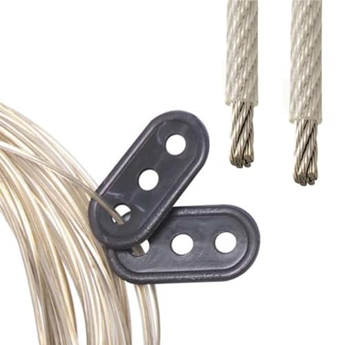 Corda de Aço Plastificada Para Varal de Roupa com FIxador 3 Furos Arame de Aço Revestido em PVC Para Varal (20 Metros)