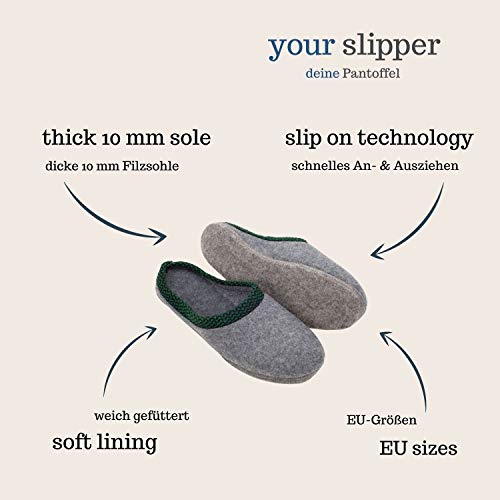 Pantoffelmann huispantoffels met vilten zool I Comfortabele vilten pantoffels I Warme & ademende vilten Unisex slippers I pantoffels heren & dames met dikke vilten zool - Image 4