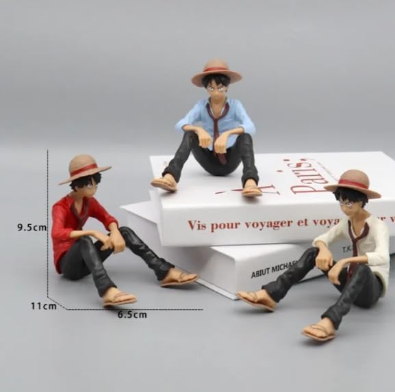 Luffy Anime Hero Figurines Set, Stylized Desk Decor for Office, Home, Car Interiors. – One piece product image