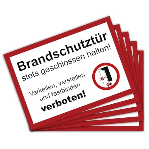 5 adesivi per porta antincendio A4 | 21 x 29,7 cm DIN 4066 cuneo
