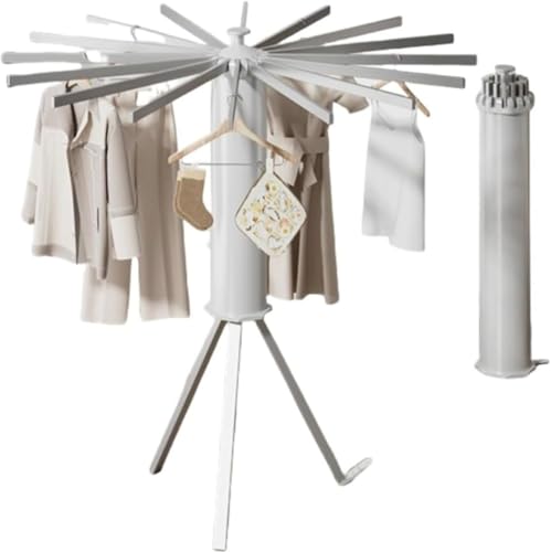 Neboka 物干しラック 床置き 室内 フリー設置 バルコニー 折りたたみ 物干し竿 可動式 物干しスタンド コンパクト おしゃれ 収納 省スペース 室内外 梅雨 洗濯物干し ハンガーラック 一人暮らし ファミリー 回転式 北欧風 木製デザイン (炭素鋼