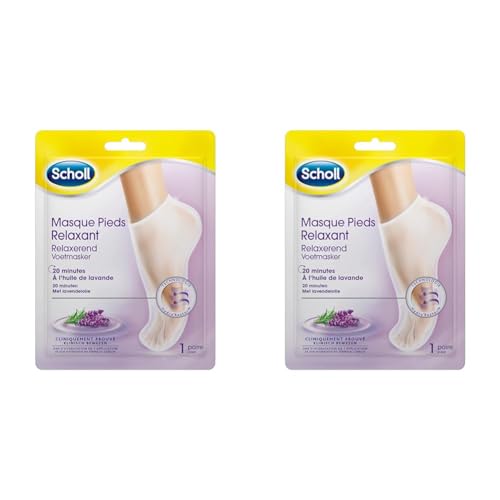 Scholl Masque Pieds Relaxant à la Lavande 1 paire, Hydratant (Lot de 2)