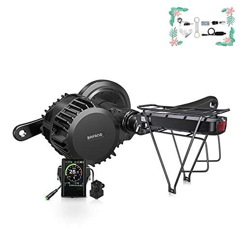 Bafang Mittelmotor Mid Drive Motor Kit 250W 350W 500W 750W 1000W BBS01B BBS02B G340 BBS-HD G320 36V 48V 52V, Umbausatz für Elektrofahrräder mit Gepäckträgerbatterie 17,5Ah 22,5Ah Cover