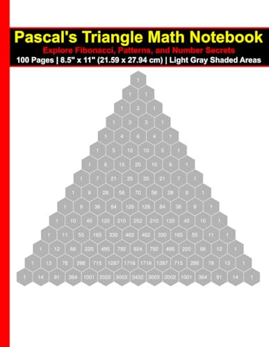 Pascal's Triangle Math Notebook | Explore Fibonacci, Patterns, and Number Secrets: 100 Pages | 8.5
