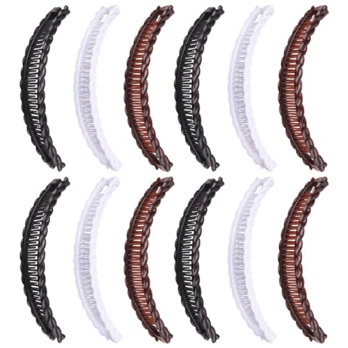 Pinces bananes en plastique pour cheveux bouclés lot de 12 pièces multi-usages pour femmes