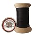 0.8mm Ritza Tiger Thread - Waxed Polyester Braided Thread for Hand Sewing Leather (Mini Spool 25 meters) …(Black (Mini Spool)) …