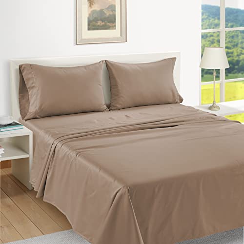 LANE LINEN Pillow Case Covers King Set of 2 100% Egyptian Cotton Sateen Soft Cool & Smooth 1000 Thread Count Cases - Taupe