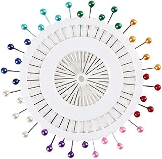Sewing Pins Rainbow Round Pearl Head Dressmaking Pins Needles Dressmaking DIY Sewing Patchwork Corsage Bouquet Pins for Dressmaking Crafts Sewing Wedding Decorations 40pcs