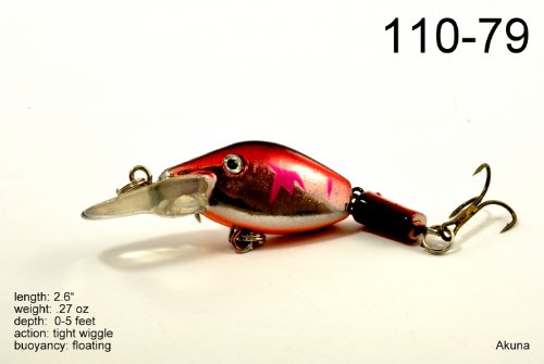 Akuna Pack Of 6 Wobbler Series 2.6 Inch Sinking Jointed Fishing Lure [Bp-6-Fla-110-B] #TOP5