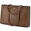 LOVEVOOK Bolsa para laptop de 15.6 pulgadas para mujer, bolsa de mano de cuero impermeable, maletín de computadora, bolsa de trabajo, oficina, negocios, color chocolate