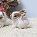 SelHeng White Mini Simulation Rabbits, Cute Plush Rabbits Lifelike Plush Bunny Realistic Rabbit Miniatures, Home Party Decors Model Gift Miniatures Decorations