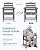 SERWALL Patio Dining Chair Set of 2, Gray