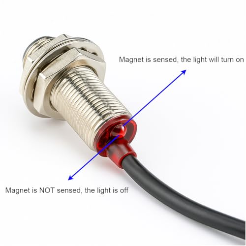 Image of Gebildet 12mm Hall Effect Proximity Sensor Inductive Switch NPN NO(Normally Open) with Magnet DC5-30V NJK-5002C,Detecting Distance: 10mm