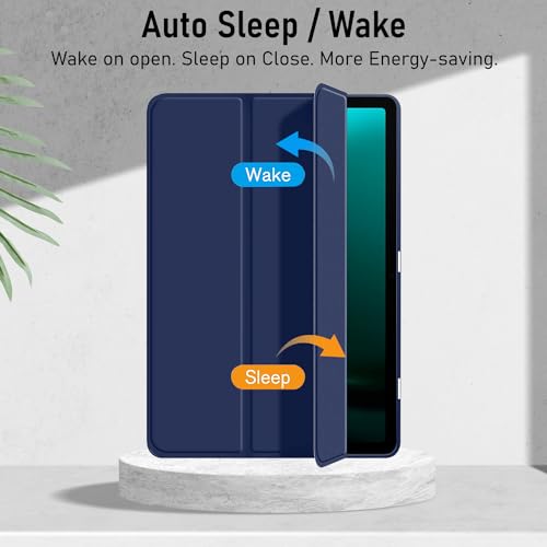 Image of Robustrion Cover for Samsung Galaxy Tab S9 FE+ / Tab S10 Plus /Tab S9 Plus 12.4 inch Cover Case with [S Pen Holder] for Samsung Tab S9 FE Plus / S9+ / S10+ Tablet Cover [Auto Sleep /Wake] - Navy