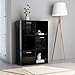 Meble regały i półki stojące szafka do przechowywania wysoki połysk czarna 60 x 29,5 x 90 cm płyta wiórowa
